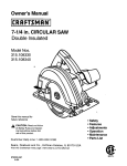 Craftsman 315.10833 Saw User Manual