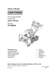 Craftsman 247.88854 Snow Blower User Manual