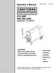 Craftsman 117.205710 Welder User Manual