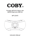 COBY electronic MP-CD475 Portable Multimedia Player User Manual