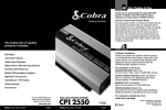 Cobra Electronics CPI 2550 Power Supply User Manual