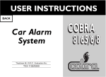 Cobra Electronics 8165 Automobile Alarm User Manual