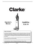 Clarke 12 Vacuum Cleaner User Manual