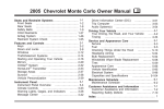 Chevrolet 05MONTECARLO Automobile User Manual