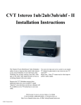 Channel Vision Stereo Receiver Stereo Receiver User Manual