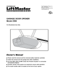 Chamberlain 2500 Garage Door Opener User Manual