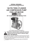 Central Pneumatic Air Compressor 93785 Air Compressor User Manual
