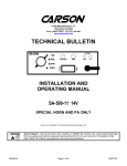 Carson SA-500-11 14V Car Amplifier User Manual