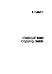 Canon IR1600 Copier User Manual