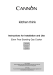 Cannon C50GKB Cooktop User Manual