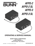 Bunn AFPO-2 SL Water Dispenser User Manual
