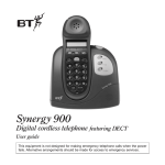 BT 900 Cordless Telephone User Manual