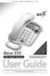 BT 310 Telephone User Manual