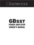 Bryston 6B SST Stereo Amplifier User Manual