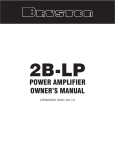 Bryston 2B-LP Stereo Amplifier User Manual