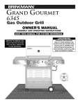 Brinkmann 810.63450 Gas Grill User Manual