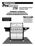 Brinkmann 2700 Gas Grill User Manual