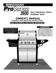 Brinkmann 2600 Series Gas Grill User Manual