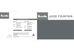 Breville JUICE FOUNTAIN ELITE Juicer User Manual