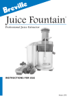 Breville JE95 Juicer User Manual