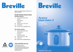 Breville BSC100 Slow Cooker User Manual