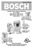 Bosch Appliances MUM 7000 UC Blender User Manual