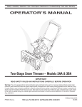 Bolens 3AA Snow Blower User Manual