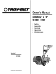 Bolens 12180 Tiller User Manual