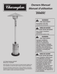 Blue Rhino 200605C Patio Heater User Manual