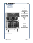 Bloomfield 9003 w/optional 8900-Series Decanters Coffeemaker User Manual
