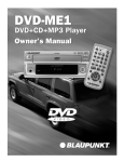 Blaupunkt DVD-ME1 Car Video System User Manual