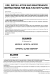 Blanco BCGC74 - BCGC52 Cooktop User Manual