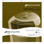 Bionaire BFH3414 Electric Heater User Manual