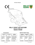 Billy Goat VQ902SPH, VQ1002SP Yard Vacuum User Manual