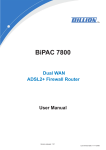 Billion Electric Company 7800 Network Router User Manual