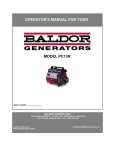 Baldor BALDOR GENERATOR Portable Generator User Manual
