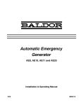 Baldor AE11 Portable Generator User Manual
