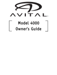 Avital 4000 Automobile Alarm User Manual