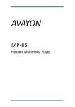 Avayon MP-85 Portable Multimedia Player User Manual