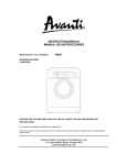 Avanti W892F Washer User Manual