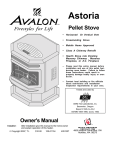 Avalon Stoves Avalon Pellet Stove Astoria PS Stove User Manual
