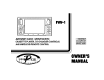 Audiovox PAV-1 Cassette Player User Manual