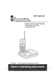 Audiovox DT921C Cordless Telephone User Manual