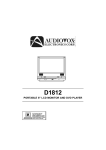 Audiovox D1812 Portable DVD Player User Manual