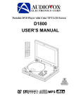Audiovox D1800 Portable DVD Player User Manual