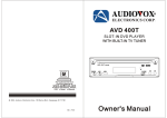 Audiovox AVD400T Car Stereo System User Manual