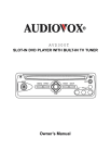 Audiovox AVD300T Car Stereo System User Manual