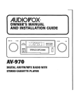 Audiovox AV-970 Car Stereo System User Manual