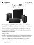AudioSource SYSTEM 380 Speaker System User Manual