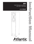 Atlantic Technology AT-1 Speaker User Manual